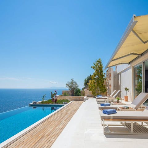 Enjoy stunning sea views while lounging by the pool