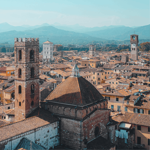 Explore historic Lucca – the medieval walls are steps away