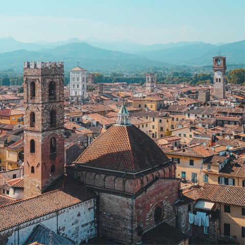 Explore historic Lucca – the medieval walls are steps away