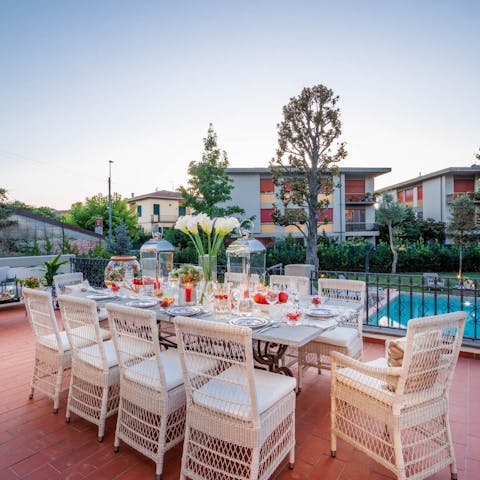 Rustle up pasta and other classics to share alfresco on the terrace