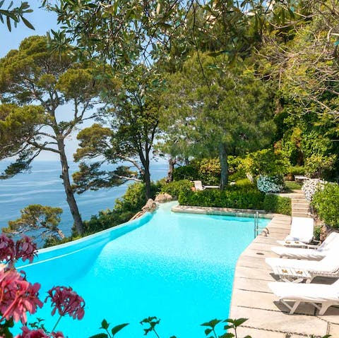 Swim and soak in sun suspended over the Mediterranean