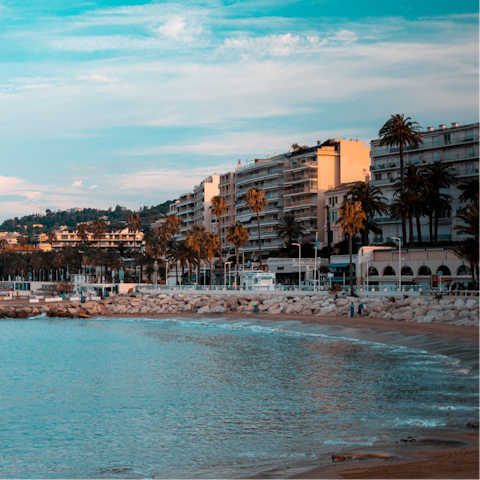 Spend the day on the sands of Croisette beach, a short stroll away