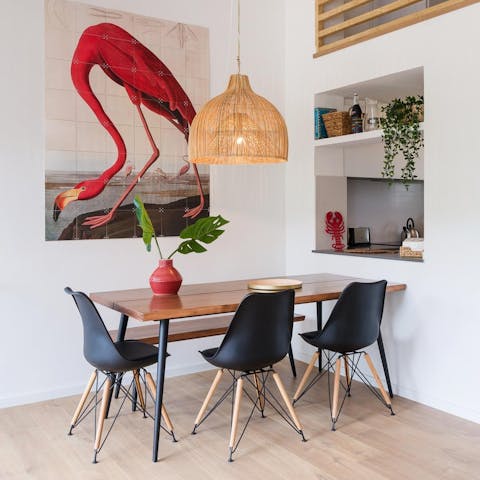 Admire the artwork while you enjoy a tapas feast