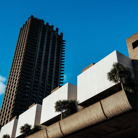 Visit an art exhibition at the Brutalist Barbican Centre, a twenty-minute walk away