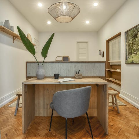 Catch up on work at the bedrooms' desks