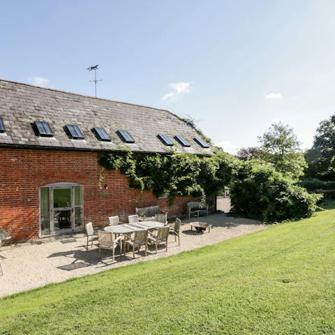 Enjoy warm weather afternoons in the private garden
