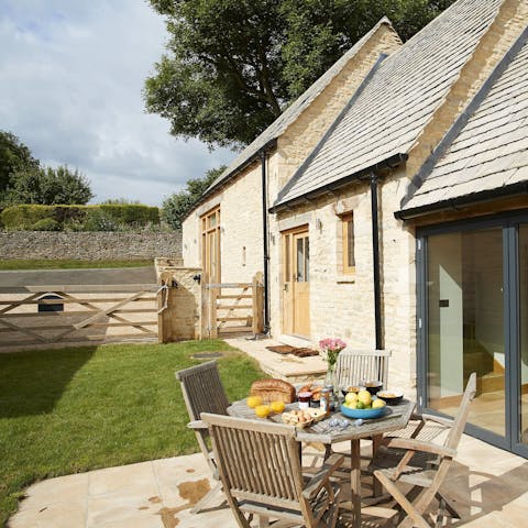 Take your breakfast out into the garden and soak up some sun