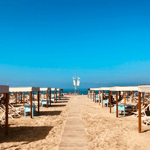 Drive 10km to the beach at Viareggio