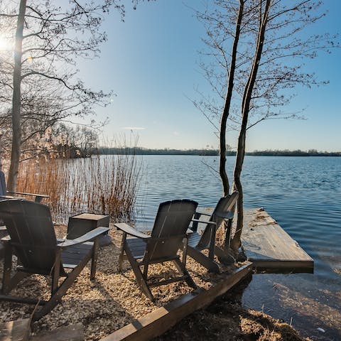 Launch off with the provided kayaks and paddleboard from the home's jetty