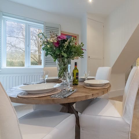 Serve up a hearty meal at the dining area – will you cook a roast dinner?