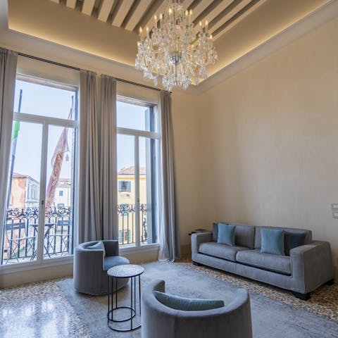 Fall in love with the apartment's canal views