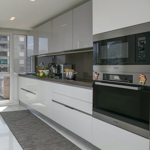 Cook up a delicious feast in the kitchen to refuel after a long day