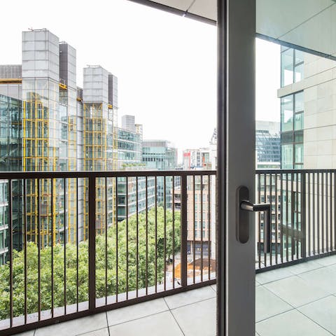 Sip an evening drink on the private balcony as the sun goes down