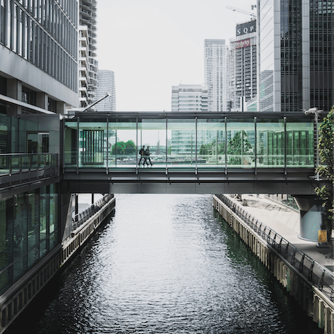Stay in sleek Canary Wharf, a major business district of London