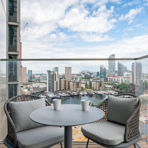Head out to the balcony to sip your morning coffee in the fresh air