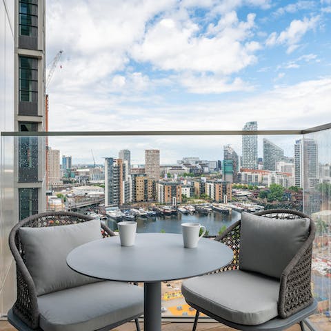 Head out to the balcony to sip your morning coffee in the fresh air