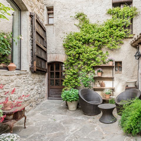Relax in the courtyard with a glass of sangria