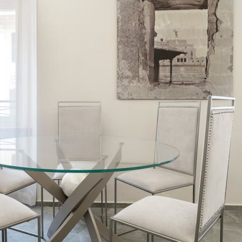 Start the day with an espresso at the dining table