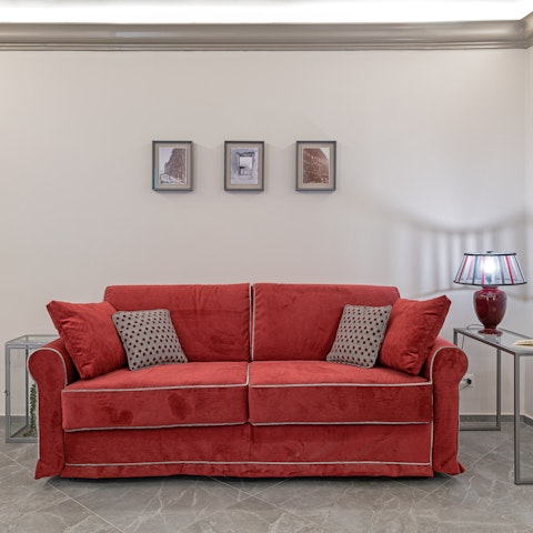 Relax on the sofa after a busy day exploring Rome