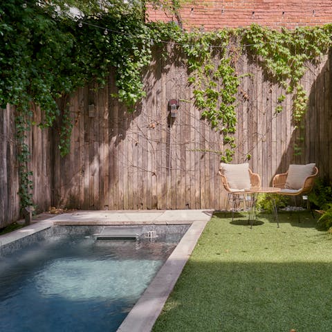 Take a refreshing dip in the private swimming pool