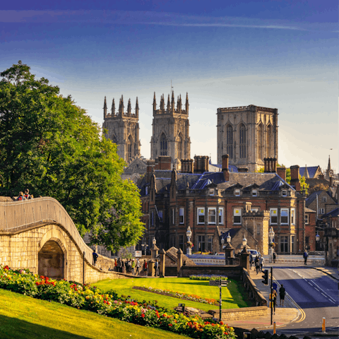 Stroll along the River Ouse towards York Minster – it's a twenty-five-minute stroll away