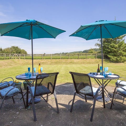 Listen to the birds sing as you sip your morning coffee in the garden