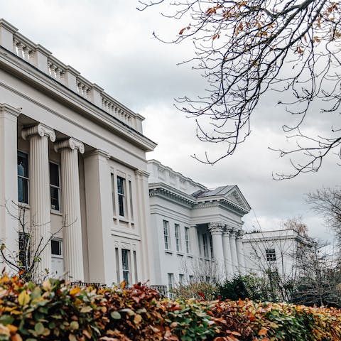 Take an eleven-minute walk to the centre of Cheltenham, admiring Regency architecture en route