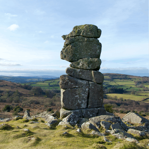 Visit the majestic Bowerman's Nose, a fourteen-minute drive away