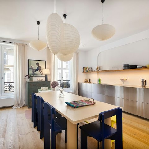 Enjoy a leisurely meal at the dining table
