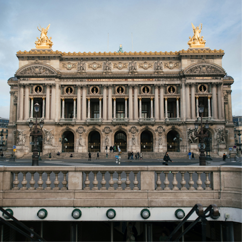 Discover the beautiful Palais Garnier – a twelve-minute walk away