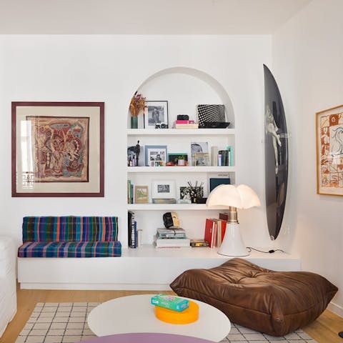 Relax in the inviting lounge area after a busy day sightseeing