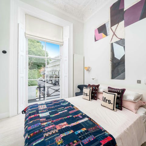 Curl up in the cosy bed after a long day exploring London
