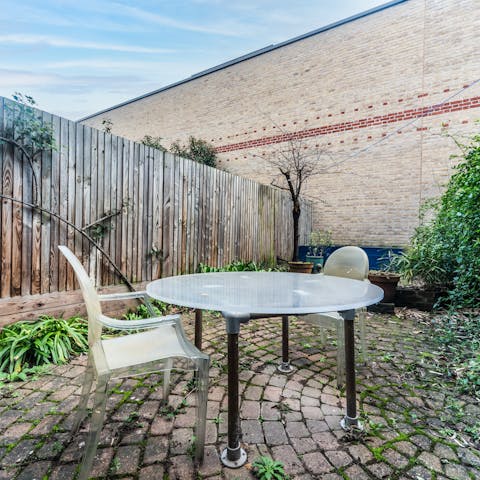 Enjoy your morning coffee in the courtyard garden