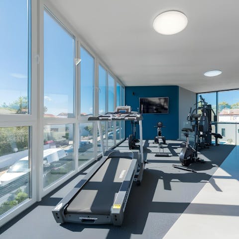 Make the most of the shared gym and wellness area