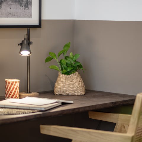 Catch up on your laptop duties in the dedicated office space