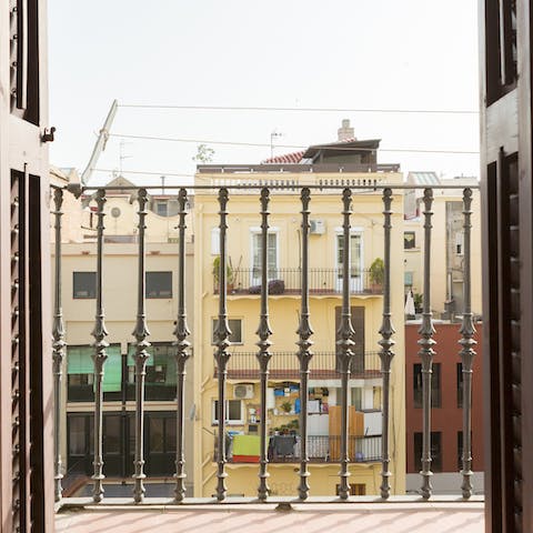 Enjoy breakfast with a view on the private balcony
