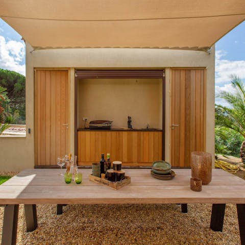 Cook up a feast in the outdoor kitchen