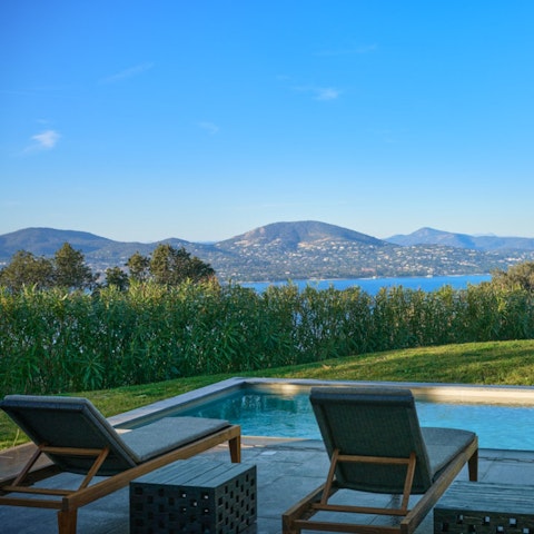 Enjoy the incredible view from the sun loungers