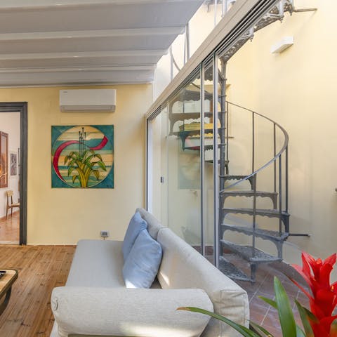 Curl up on the sofa in the solarium