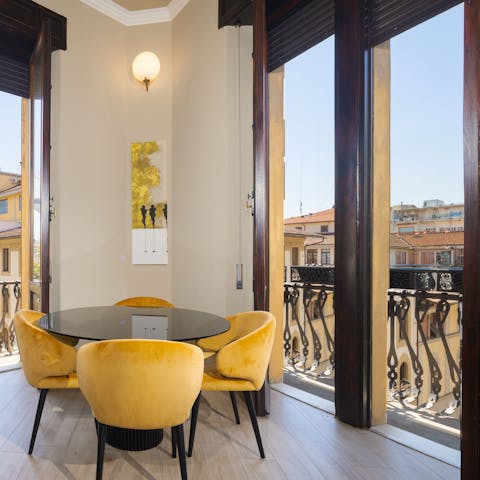 Enjoy your morning coffee with a view of the Florentine rooftops