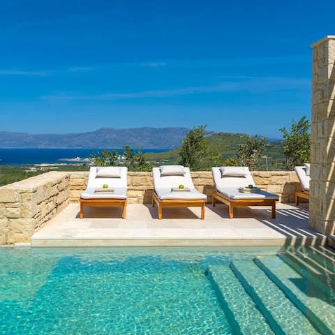 Spend sunny afternoons swimming laps in the private pool