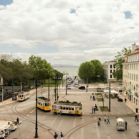 Take in the Tejo River views from the window