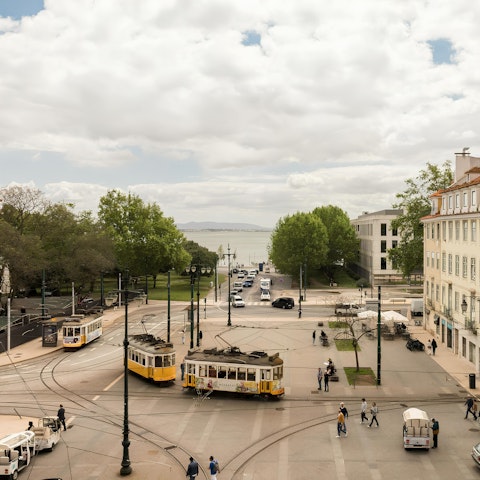 Take in the Tejo River views from the window