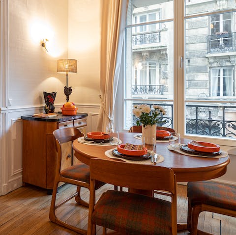 Devour delicious pastries around the dining table