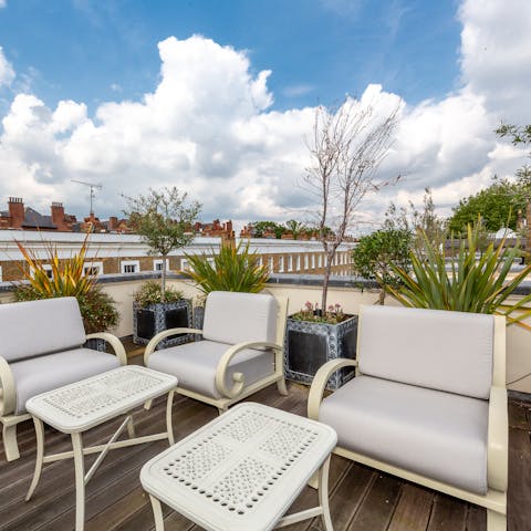 Savour a glass of wine on the terrace and watch the sunset