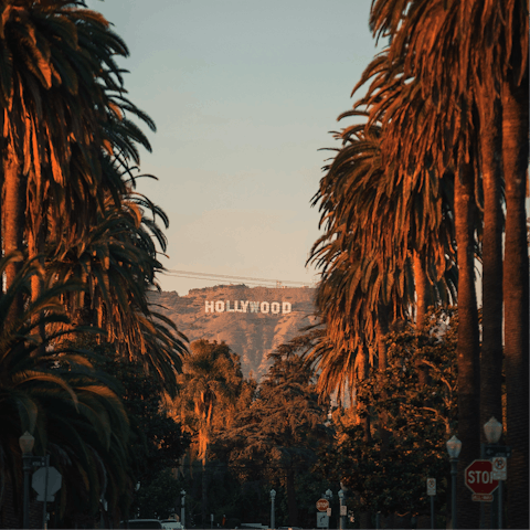 Call a cab and be among the bright lights of central Hollywood in just over five minutes