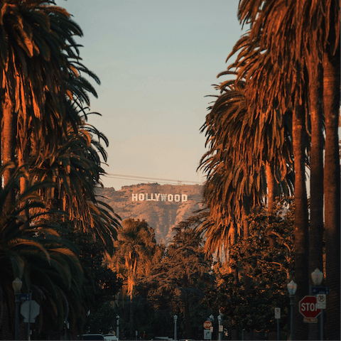 Call a cab and be among the bright lights of central Hollywood in just over five minutes