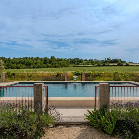 Take a dip in the pool and drink in the beauty of the Provençal countryside