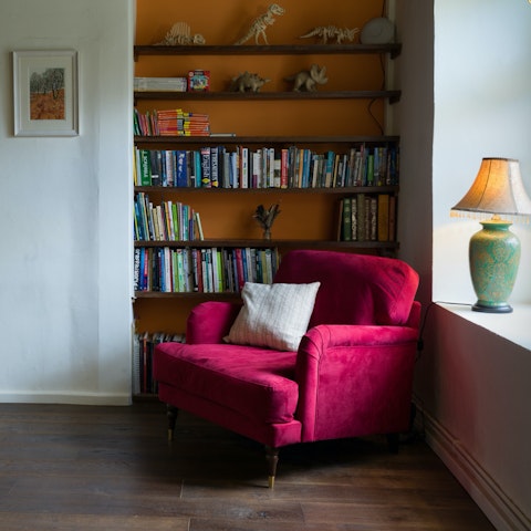 Pick a book from the shelf and get comfortable in the reading corner