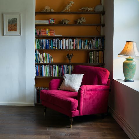 Pick a book from the shelf and get comfortable in the reading corner
